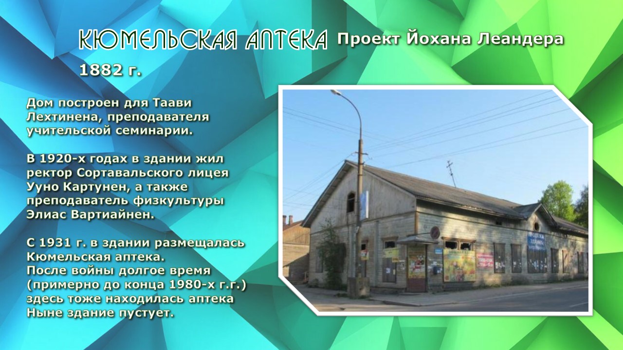 Кюмельская аптека.